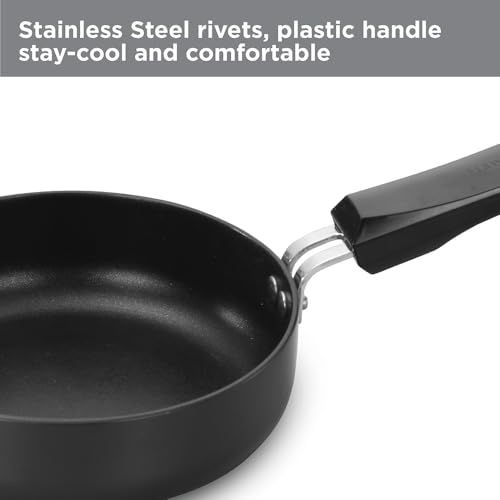 Hawkins Futura 16 cm Frying Pan, Non Stick Fry Pan, Induction Omelette Pan, Small Frying Pan, Black (INF16)