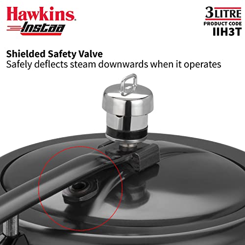 Hawkins Instaa Pressure Cooker, Induction Inner Lid Cooker, Tall Body Hard Anodised Cooker, Best Black Cooker, Black (IIH2T)