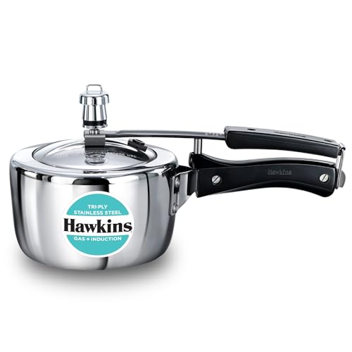 Hawkins Litre Triply Stainless Steel Pressure Cooker, Inner Lid Cooker