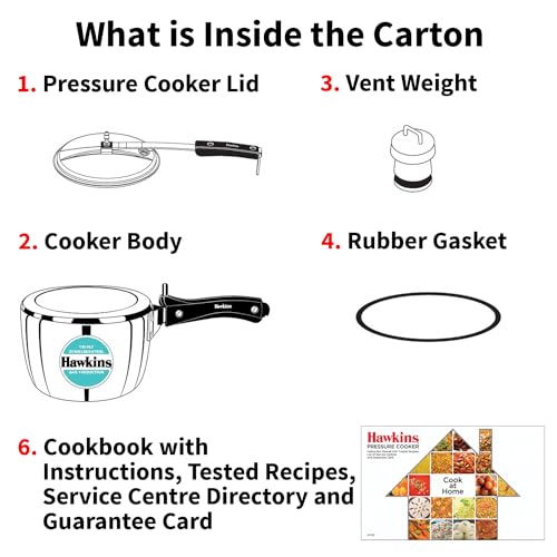 Hawkins Litre Triply Stainless Steel Pressure Cooker, Inner Lid Cooker
