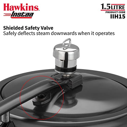 Hawkins Instaa Pressure Cooker, Induction Inner Lid Cooker, Tall Body Hard Anodised Cooker, Best Black Cooker, Black (IIH2T)