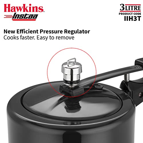 Hawkins Instaa Pressure Cooker, Induction Inner Lid Cooker, Tall Body Hard Anodised Cooker, Best Black Cooker, Black (IIH2T)