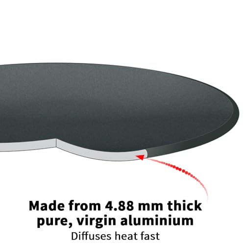 Hawkins Futura 30 cm Tava, Hard Anodised Tawa with Plastic Handle, Black (AT30P)