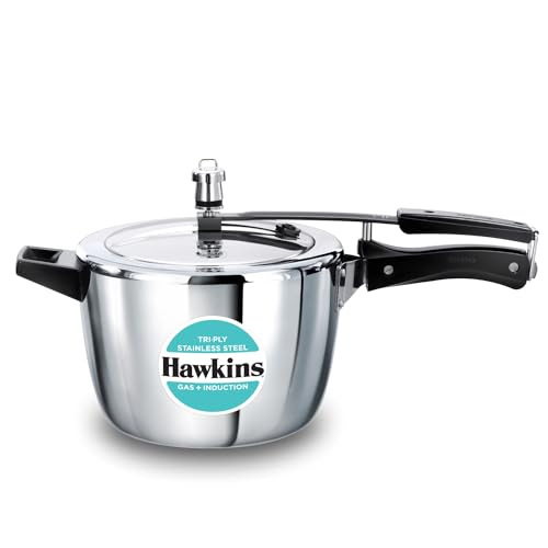 Hawkins Litre Triply Stainless Steel Pressure Cooker, Inner Lid Cooker
