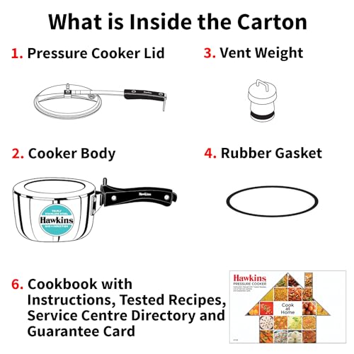 Hawkins Litre Triply Stainless Steel Pressure Cooker, Inner Lid Cooker