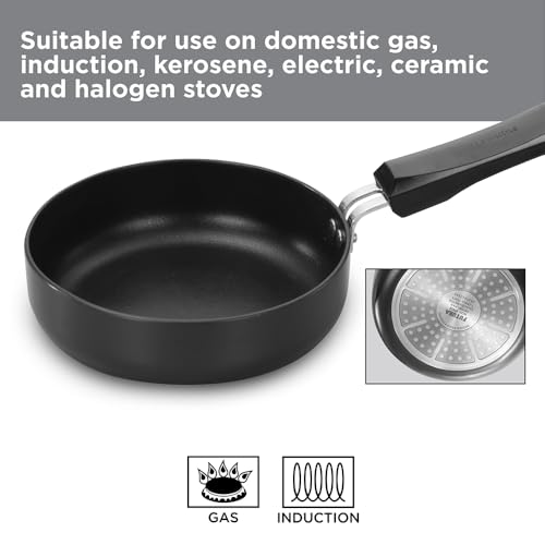 Hawkins Futura 16 cm Frying Pan, Non Stick Fry Pan, Induction Omelette Pan, Small Frying Pan, Black (INF16)