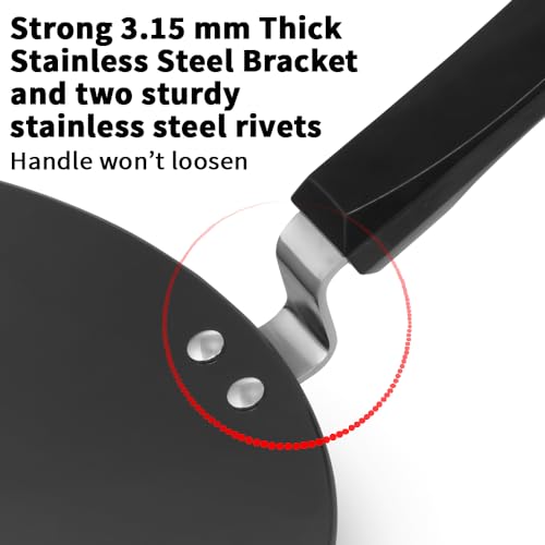 Hawkins Futura 30 cm Tava, Hard Anodised Tawa with Plastic Handle, Black (AT30P)