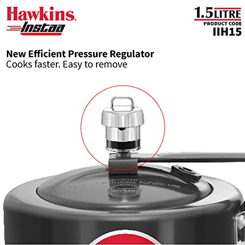 Hawkins Instaa Pressure Cooker, Induction Inner Lid Cooker, Tall Body Hard Anodised Cooker, Best Black Cooker, Black (IIH2T)