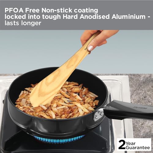 Hawkins Futura 16 cm Frying Pan, Non Stick Fry Pan, Induction Omelette Pan, Small Frying Pan, Black (INF16)