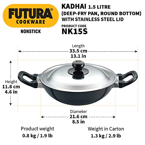 Hawkins Futura Non-Stick Deep-Fry Pan (Kadhai)