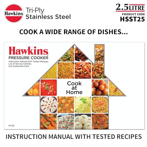 Hawkins Litre Triply Stainless Steel Pressure Cooker, Inner Lid Cooker