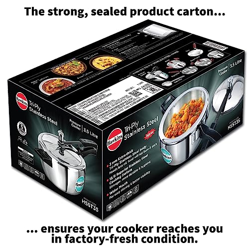 Hawkins Litre Triply Stainless Steel Pressure Cooker, Inner Lid Cooker