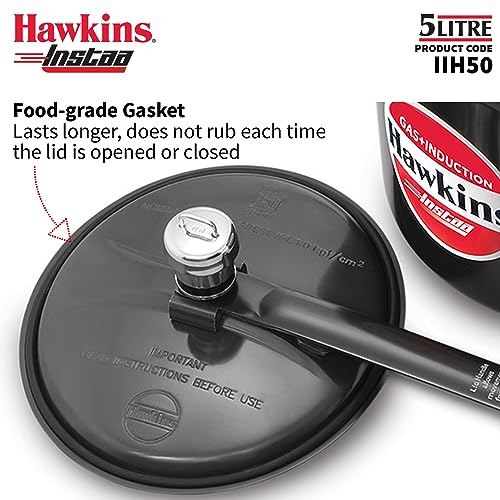 Hawkins Instaa Pressure Cooker, Induction Inner Lid Cooker, Tall Body Hard Anodised Cooker, Best Black Cooker, Black (IIH2T)