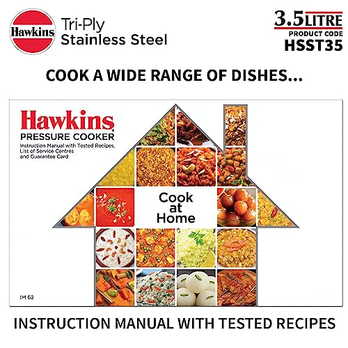 Hawkins Litre Triply Stainless Steel Pressure Cooker, Inner Lid Cooker