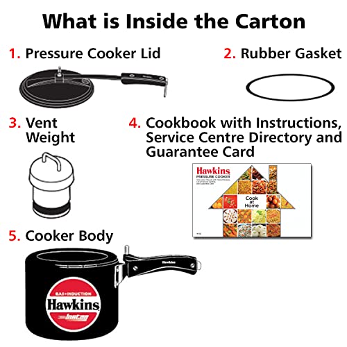 Hawkins Instaa Pressure Cooker, Induction Inner Lid Cooker, Tall Body Hard Anodised Cooker, Best Black Cooker, Black (IIH2T)
