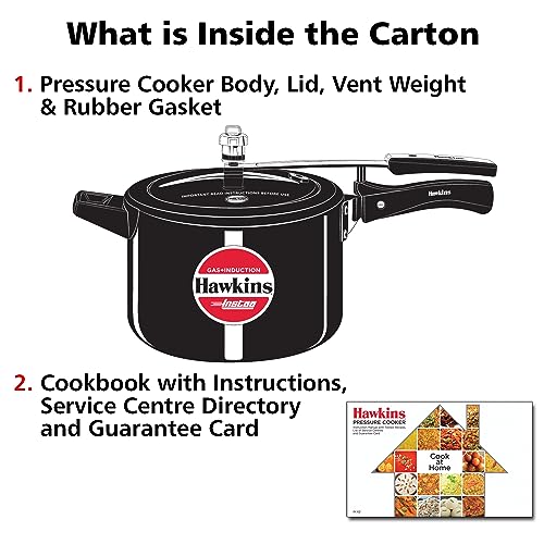 Hawkins Instaa Pressure Cooker, Induction Inner Lid Cooker, Tall Body Hard Anodised Cooker, Best Black Cooker, Black (IIH2T)
