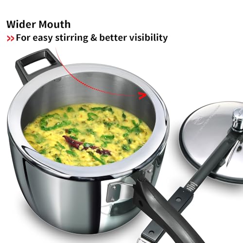 Hawkins Litre Triply Stainless Steel Pressure Cooker, Inner Lid Cooker
