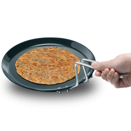 Hawkins Futura Hard Anodised Flat Tava 22 cm, 4.06 mm (Black)