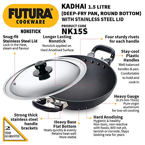 Hawkins Futura Non-Stick Deep-Fry Pan (Kadhai)