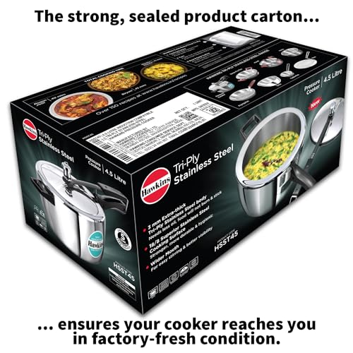 Hawkins Litre Triply Stainless Steel Pressure Cooker, Inner Lid Cooker