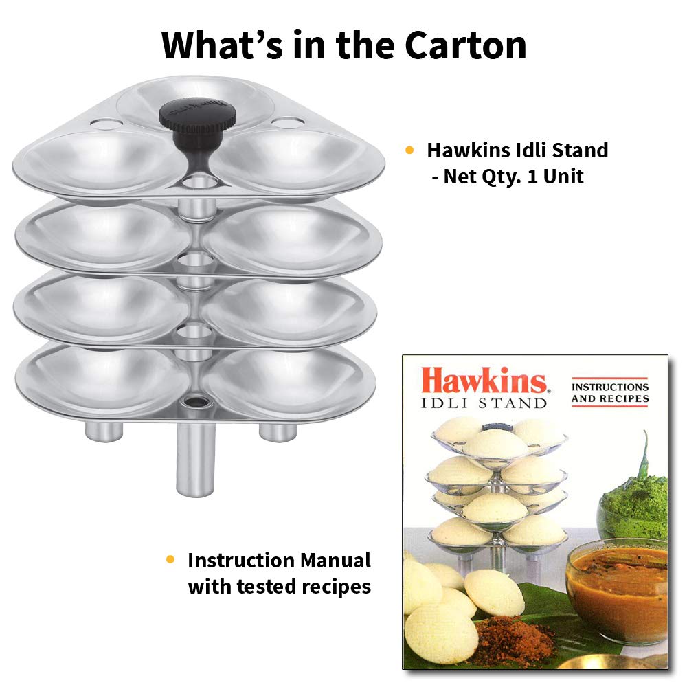 Hawkins Idli Stand - 12 Idlis, (For 5 Litre and bigger Pressure Cooker), Silver (ID12L)
