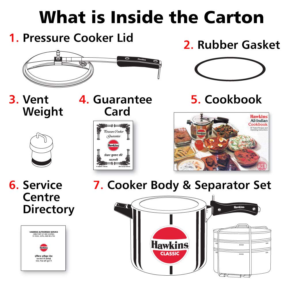 HawkinsClassic Pressure Cooker with Pots, Inner Lid Cooker with Separator Set