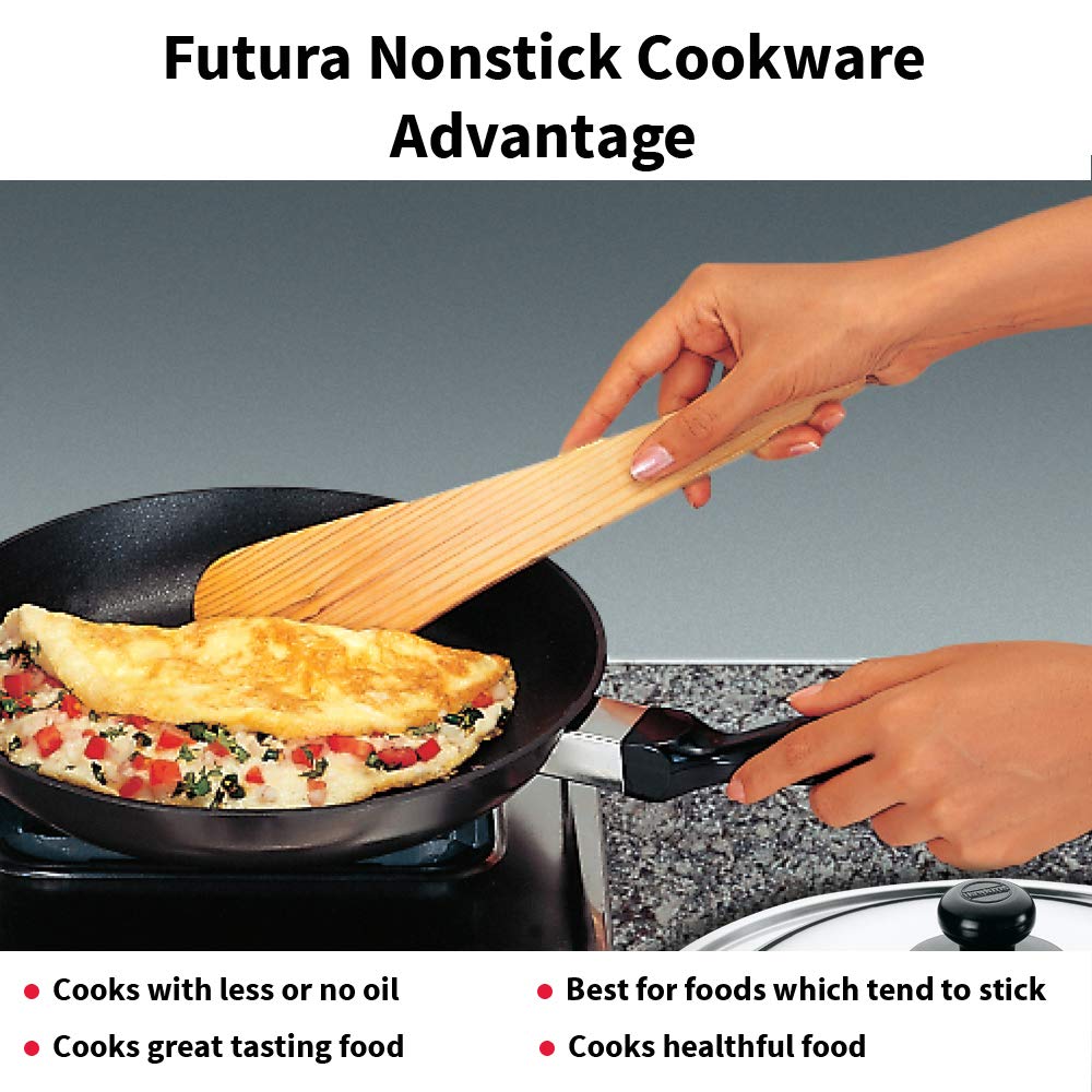 Hawkins Futura 20 cm Frying Pan, Non Stick Fry Pan with Stainless Steel Lid, Small Frying Pan, Black (NF20S)