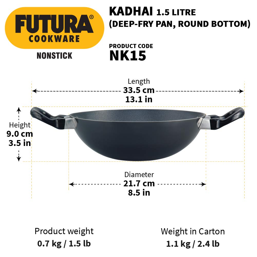 Hawkins Futura Non-Stick Deep-Fry Pan (Kadhai)