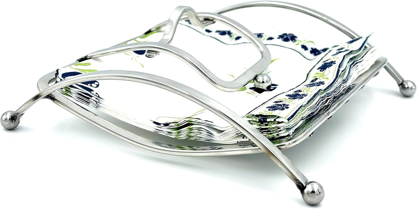 Bhanu Priya - Stylish Curved Stainless Steel Napkin stand Holder for Tables & Kitchens