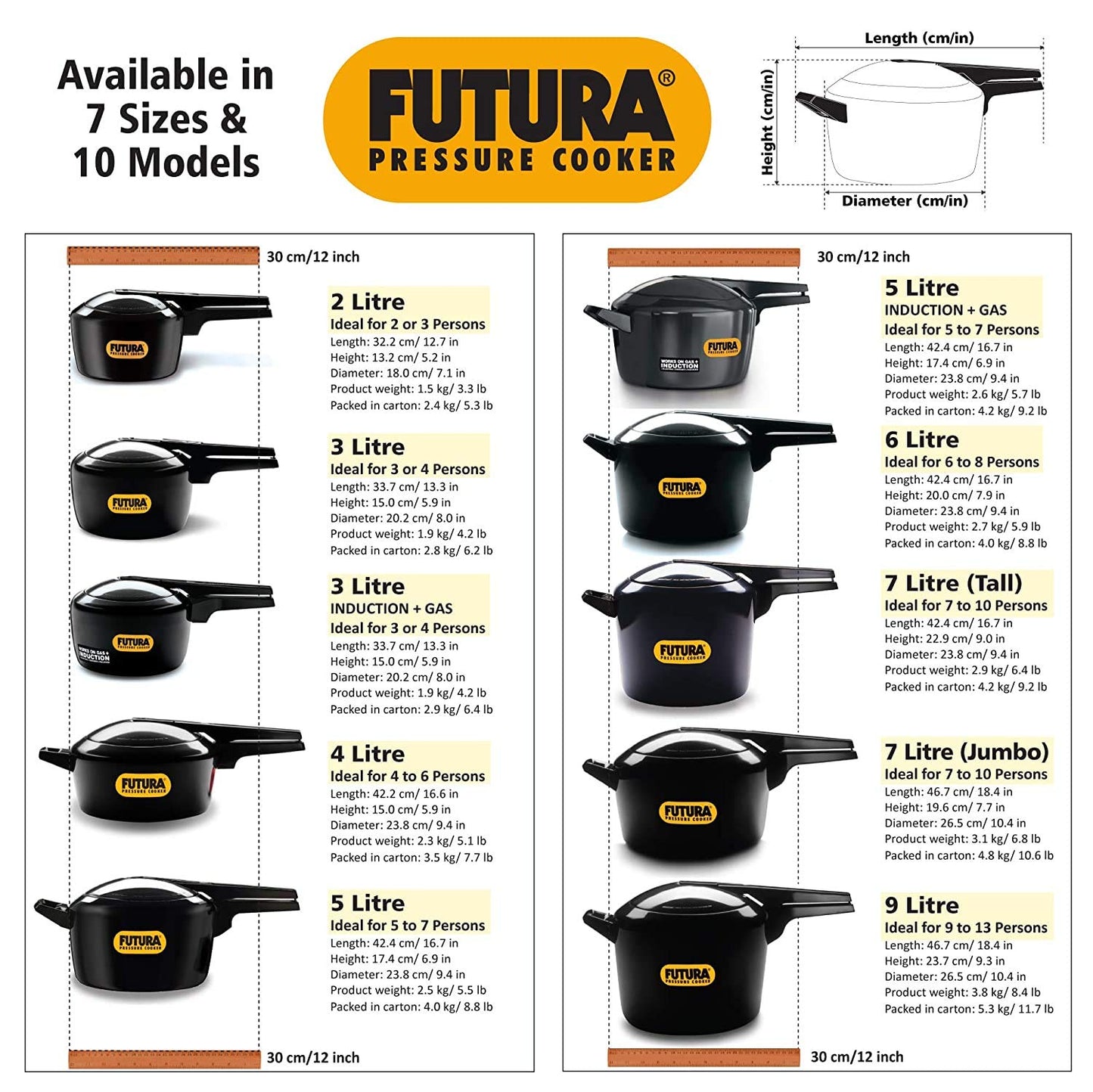 Hawkins Futura Litre Pressure Cooker, Hard Anodised Inner Lid Pressure Cooker