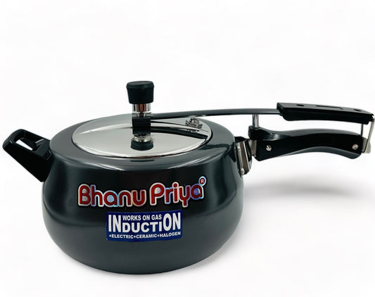 Bhanu Priya - Hard Anodized Pressure Cooker, Black  (2L/3L/5L)