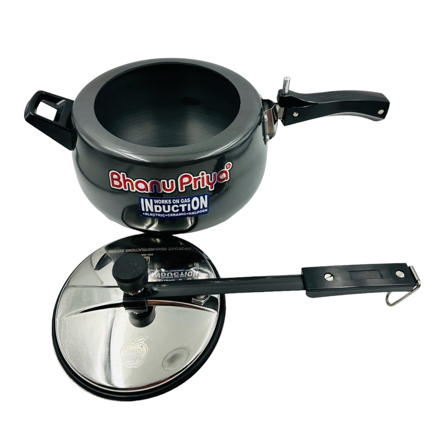 Bhanu Priya - Hard Anodized Pressure Cooker, Black (2L/3L/5L)