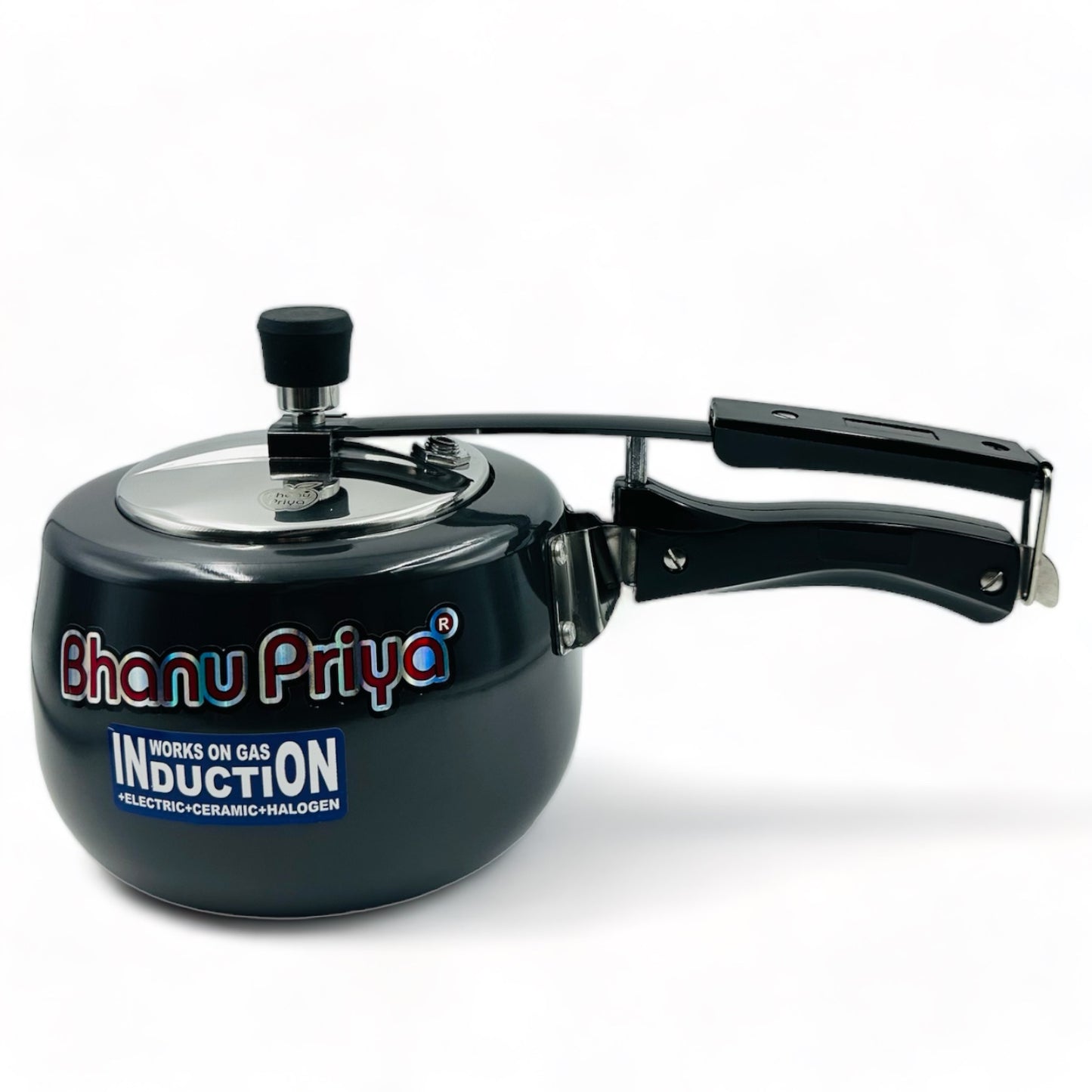 Bhanu Priya - Hard Anodized Pressure Cooker, Black (2L/3L/5L)