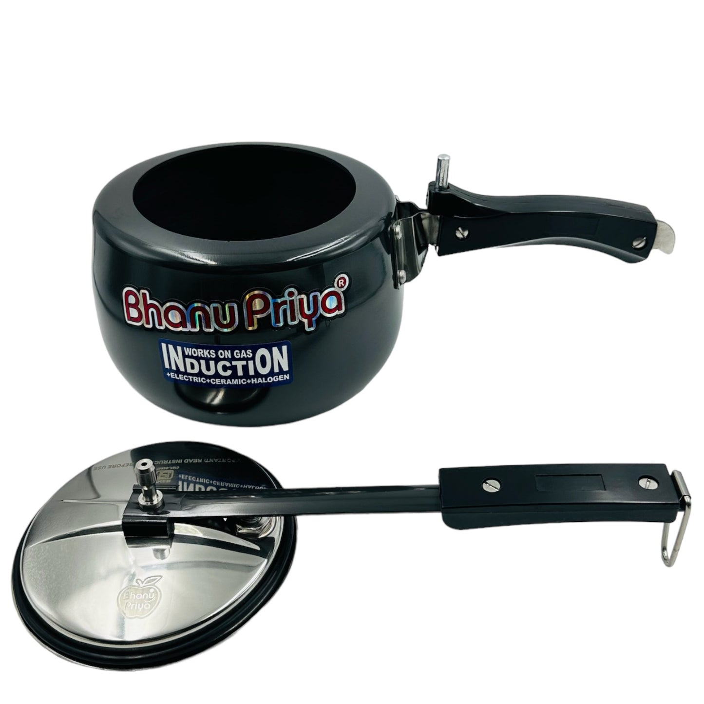 Bhanu Priya - Hard Anodized Pressure Cooker, Black (2L/3L/5L)