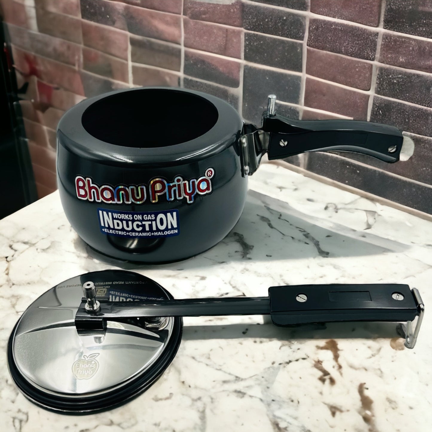 Bhanu Priya - Hard Anodized Pressure Cooker, Black (2L/3L/5L)