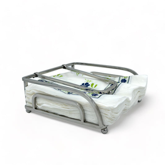 Bhanu Priya - Stainless Steel Napkin Holder for Tables, Dining & Kitchen - Flat Design