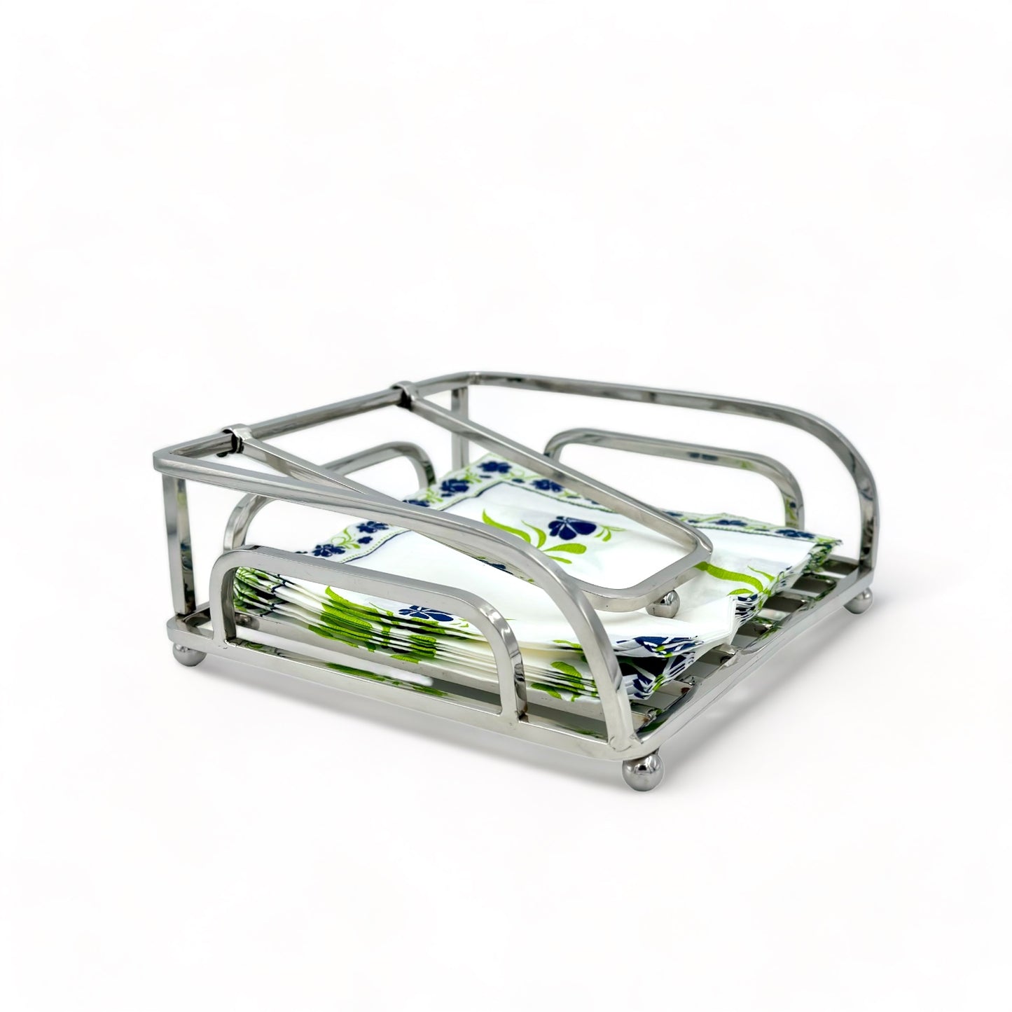 Bhanu Priya - Stainless Steel Napkin Holder for Tables, Dining & Kitchen - Flat Design