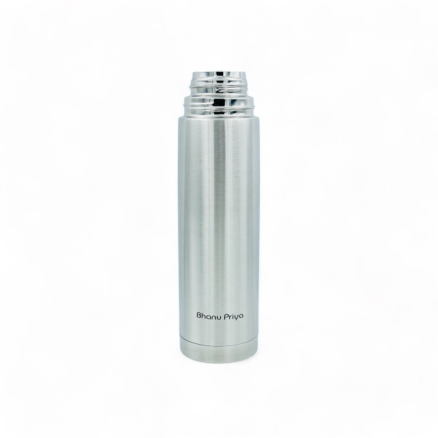 Bhanu Priya - Stainless Steel Vacuum Insulated Water Bottle, 1000ml (1L/34 oz) - Flip Lid, Hot & Cold, Leak-Proof, Silver