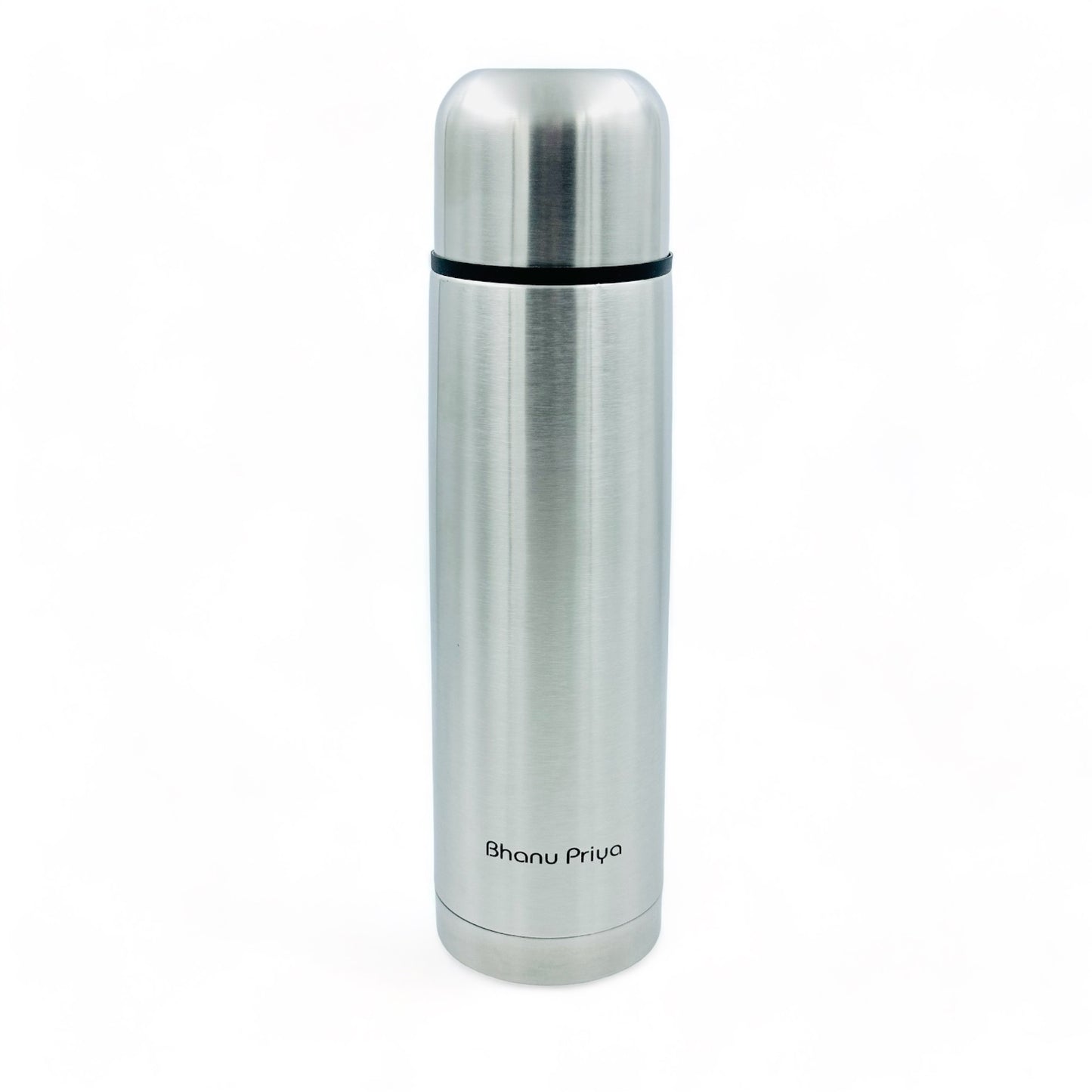 Bhanu Priya - Stainless Steel Vacuum Insulated Water Bottle, 1000ml (1L/34 oz) - Flip Lid, Hot & Cold, Leak-Proof, Silver