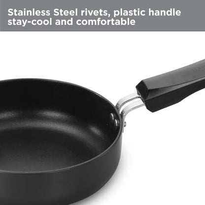 Hawkins Futura 16 cm Frying Pan, Non Stick Fry Pan, Induction Omelette Pan, Small Frying Pan, Black (INF16)