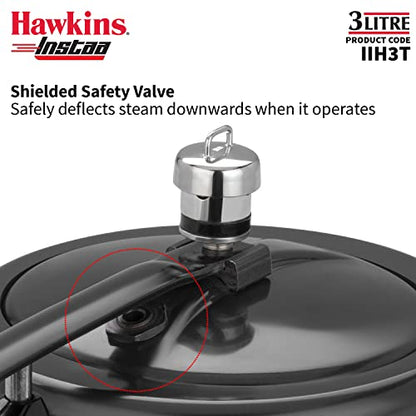 Hawkins Instaa Pressure Cooker, Induction Inner Lid Cooker, Tall Body Hard Anodised Cooker, Best Black Cooker, Black (IIH2T)