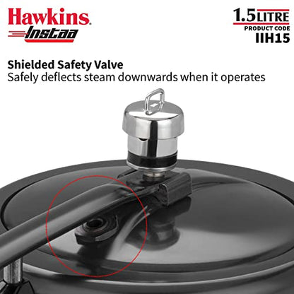 Hawkins Instaa Pressure Cooker, Induction Inner Lid Cooker, Tall Body Hard Anodised Cooker, Best Black Cooker, Black (IIH2T)