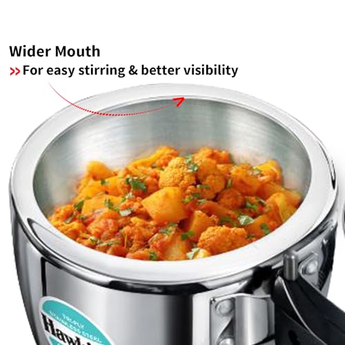Hawkins Litre Triply Stainless Steel Pressure Cooker, Inner Lid Cooker