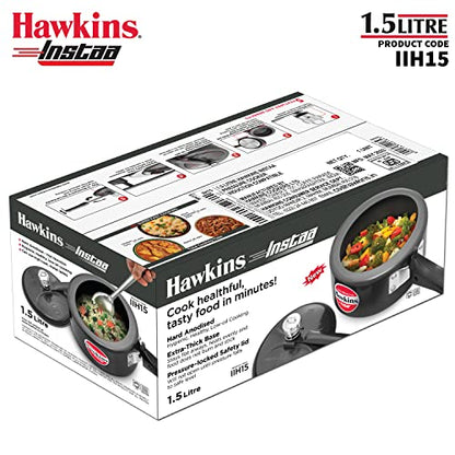Hawkins Instaa Pressure Cooker, Induction Inner Lid Cooker, Tall Body Hard Anodised Cooker, Best Black Cooker, Black (IIH2T)