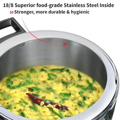 Hawkins Litre Triply Stainless Steel Pressure Cooker, Inner Lid Cooker