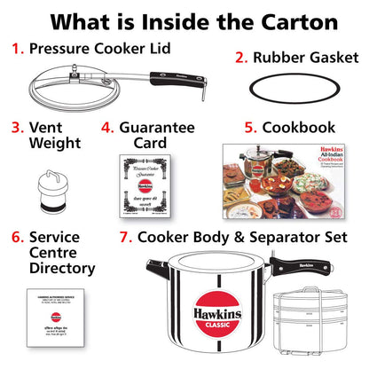 HawkinsClassic Pressure Cooker with Pots, Inner Lid Cooker with Separator Set