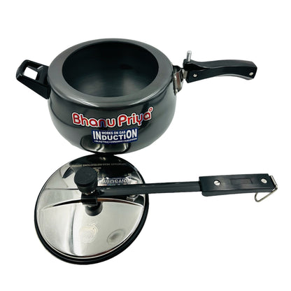 Bhanu Priya - Hard Anodized Pressure Cooker, Black  (2L/3L/5L)