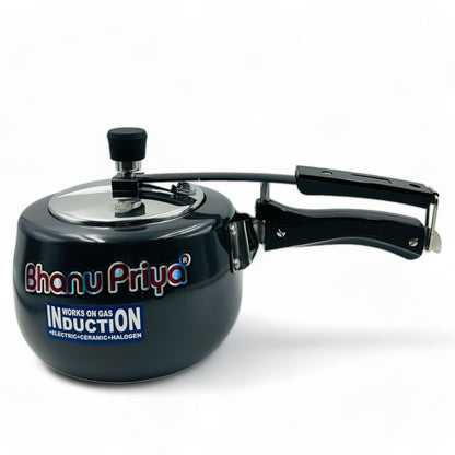 Bhanu Priya - Hard Anodized Pressure Cooker, Black  (2L/3L/5L)