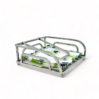 Bhanu Priya - Stainless Steel Napkin Holder for Tables, Dining & Kitchen - Flat Design