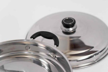Bhanu Priya All-in-One Stainless Steel Idli Cooker Multi Kadai Steamer with Induction Bottom, Big Size with 6 Plates (2 Idli,1 mini Idli, 2 Dhokla, 1 Patra)